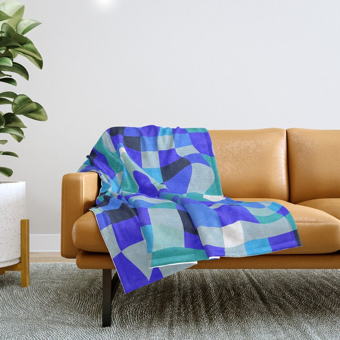 abstract ocean blue 4 Throw Blanket Gallery Image 1