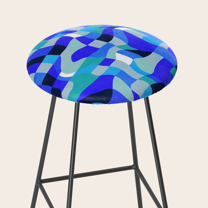 abstract ocean blue 4 Stool Gallery Image 2