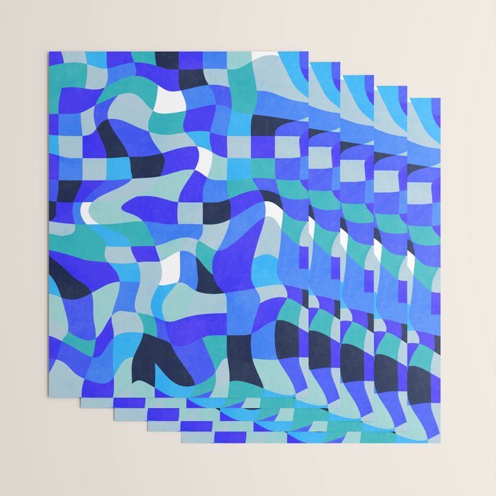 abstract ocean blue 4 Wrapping Paper Gallery Image 3