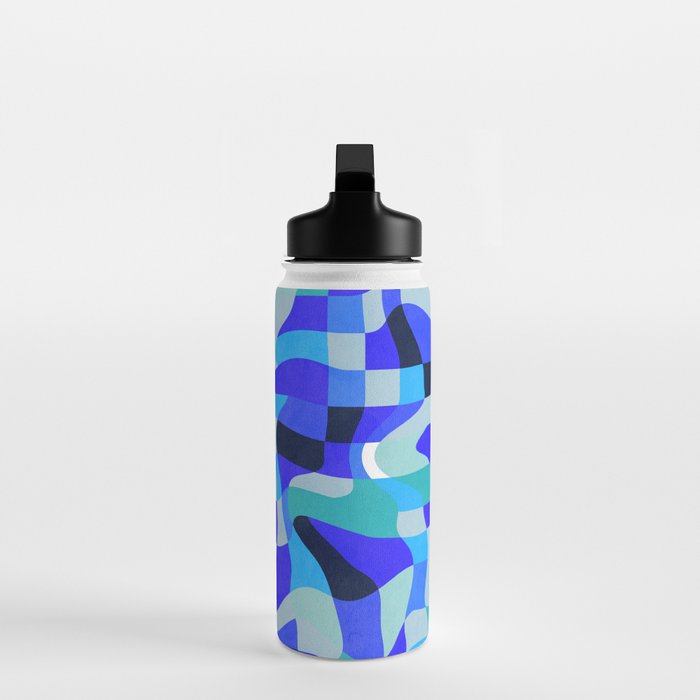 abstract ocean blue 4 Water Bottle Gallery Image 3