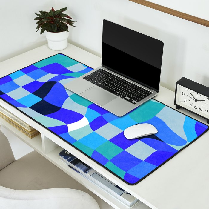 abstract ocean blue 4 Desk Mat Gallery Image 2