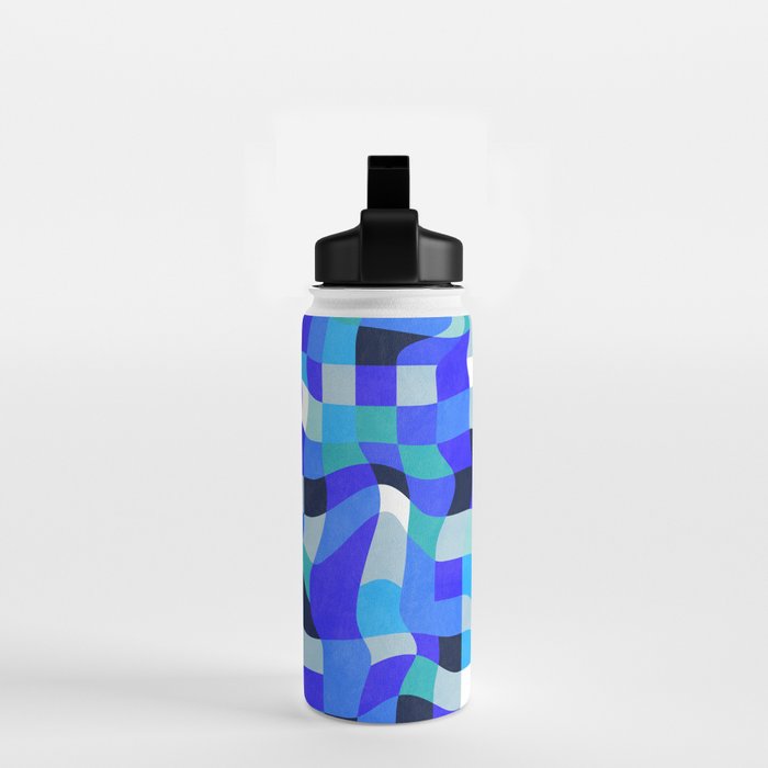 abstract ocean blue 4 Water Bottle Gallery Image 2