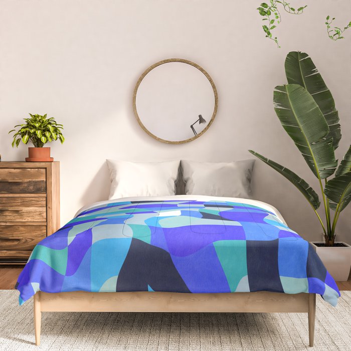 abstract ocean blue 4 Comforter Gallery Image 3