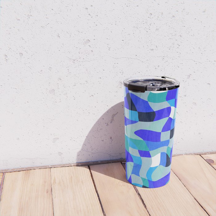 abstract ocean blue 4 Travel Mug Gallery Image 4