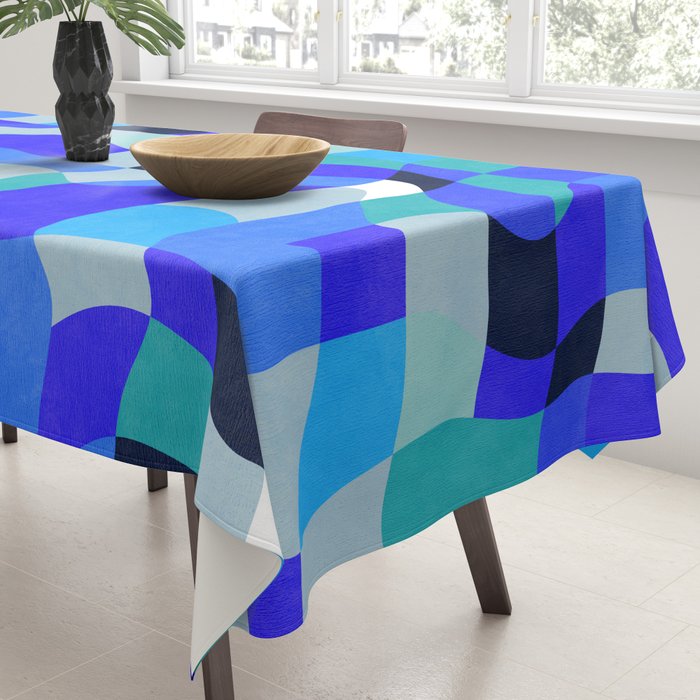abstract ocean blue 4 Tablecloth Gallery Image 3