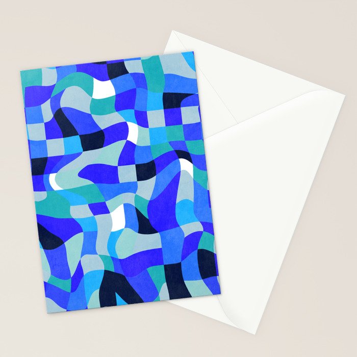 abstract ocean blue 4 Stationery Card Gallery Image 2