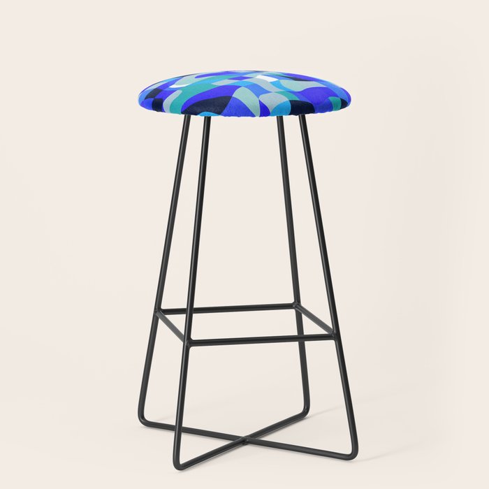 abstract ocean blue 4 Stool Gallery Image 1