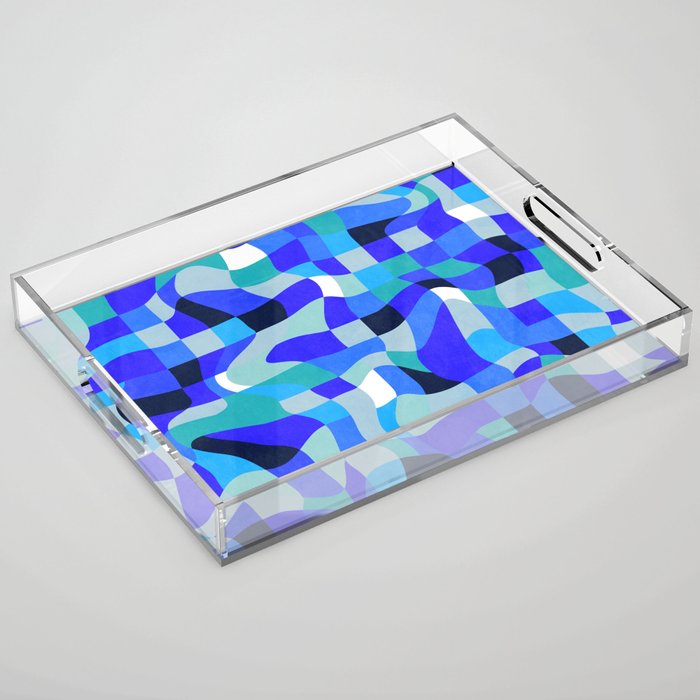 abstract ocean blue 4 Acrylic Tray Gallery Image 1