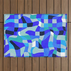 abstract ocean blue 4 Outdoor Rug Gallery Image 1