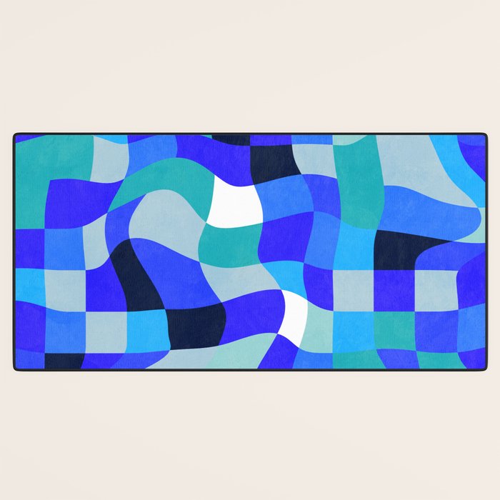 abstract ocean blue 4 Desk Mat Gallery Image 3