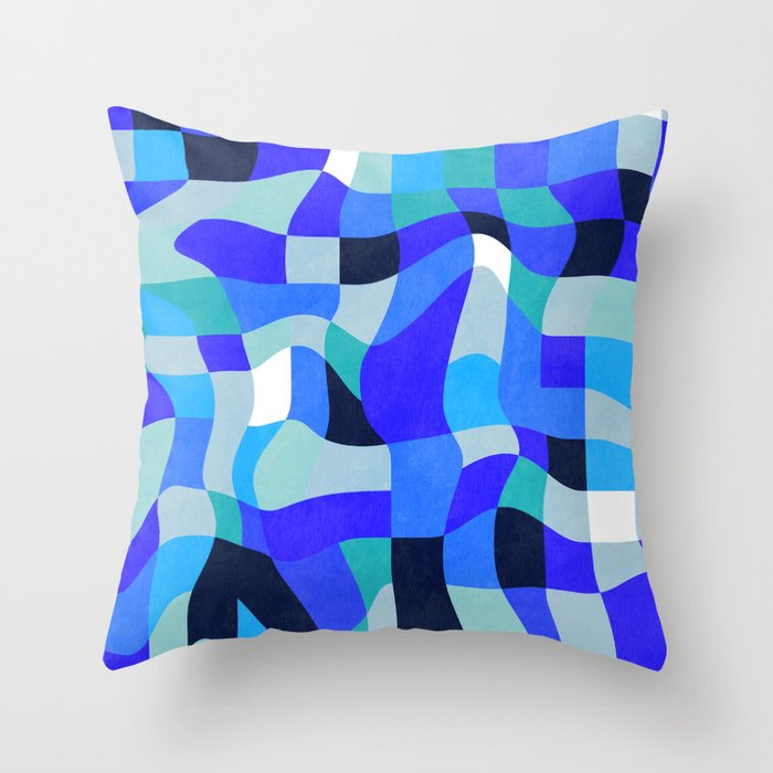 abstract ocean blue 4 Throw Pillow Gallery Image 6