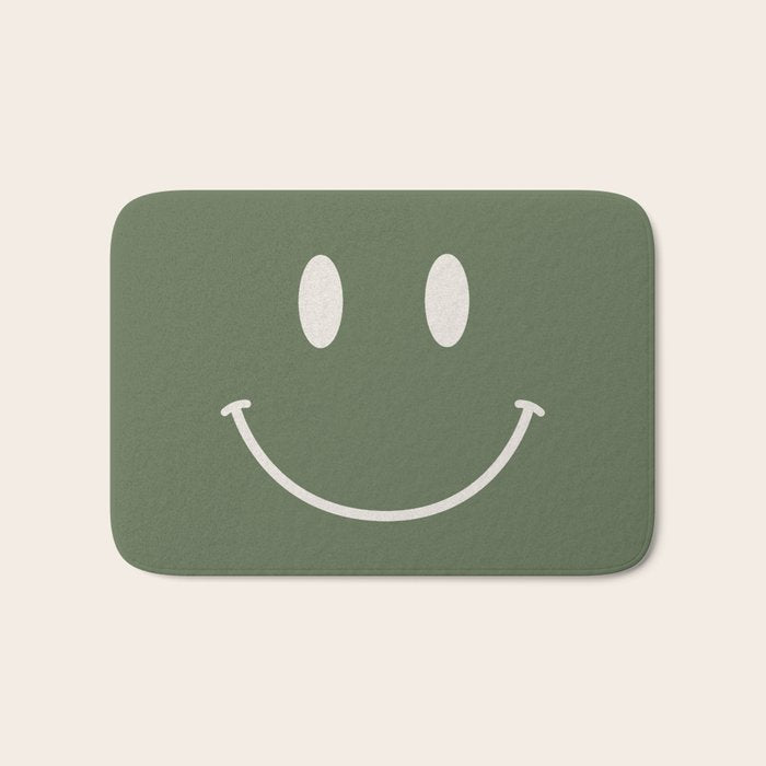 Smile Muted Green Bath Mat Gallery Image 1