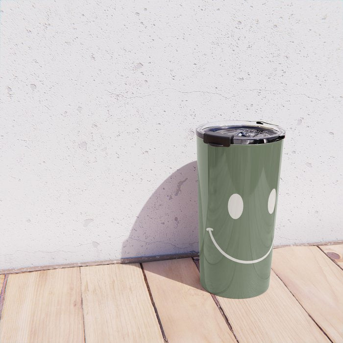 Smile Muted Green Travel Mug Gallery Image 4