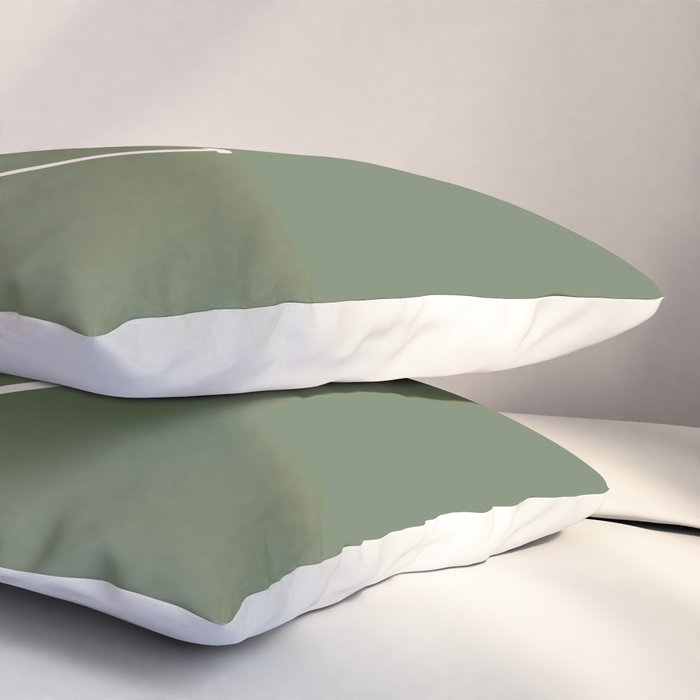 Smile Muted Green Pillow Sham Gallery Image 3