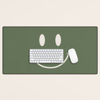 Smile Muted Green Desk Mat Gallery Image 1
