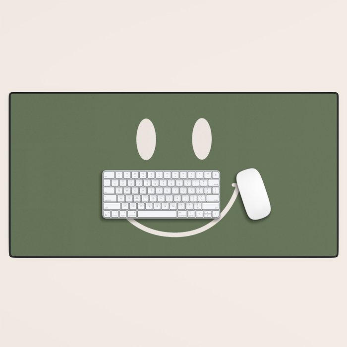 Smile Muted Green Desk Mat Gallery Image 1