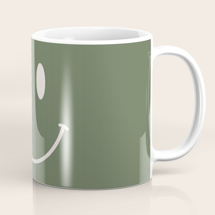 Smile Muted Green Coffee Mug Gallery Image 1