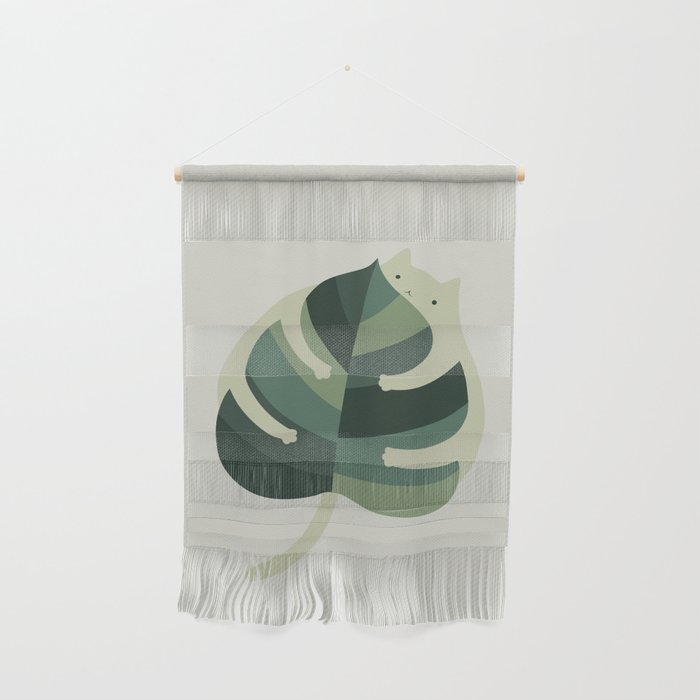 Monstera Cat Hug Wall Hanging Gallery Image 1