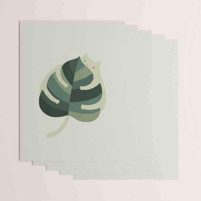 Monstera Cat Hug Wrapping Paper Gallery Image 3