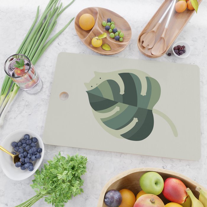 Monstera Cat Hug Cutting Board Gallery Image 2