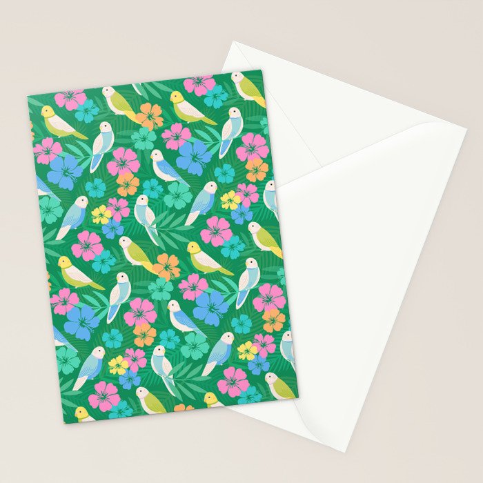 Parakeet Paradise Stationery Card Gallery Image 2