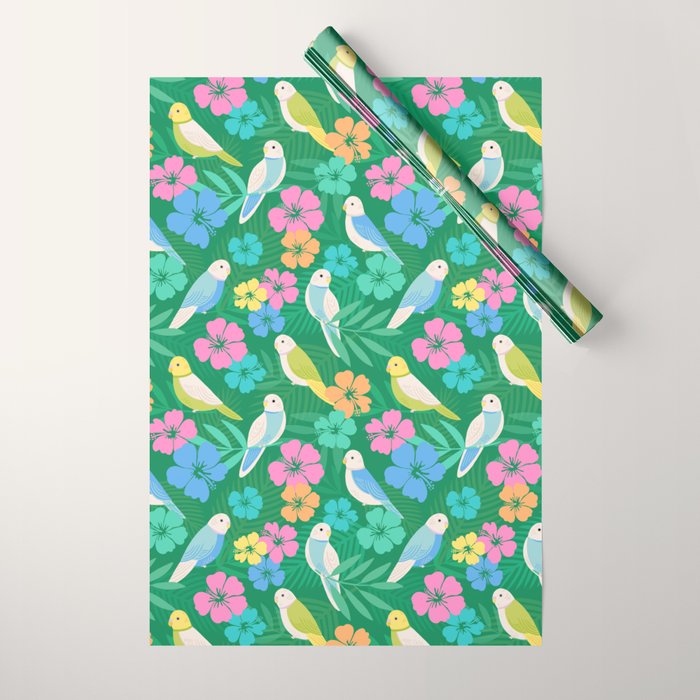 Parakeet Paradise Wrapping Paper Gallery Image 1