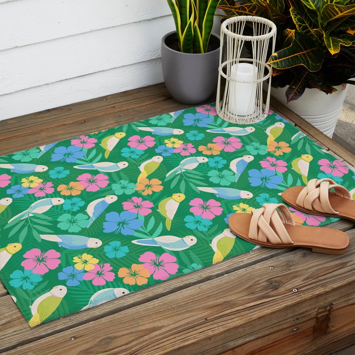 Parakeet Paradise Outdoor Rug Gallery Image 2
