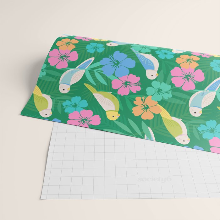 Parakeet Paradise Wrapping Paper Gallery Image 2