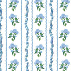 Hydrangea blue and white stripes coastal style Coffee Mug Gallery Image 2
