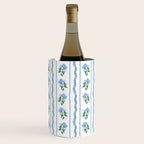 Hydrangea blue and white stripes coastal style Wine Chiller Gallery Image 3