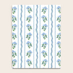Hydrangea blue and white stripes coastal style Notebook Gallery Image 4