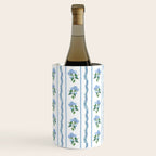 Hydrangea blue and white stripes coastal style Wine Chiller Gallery Image 2