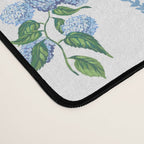 Hydrangea blue and white stripes coastal style Desk Mat Gallery Image 4
