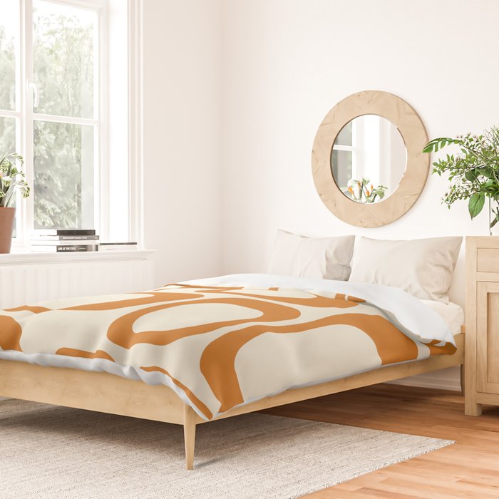 Mid Century Modern Shapes 1970s Orange #society6 #buyart  Duvet Cover Gallery Image 2