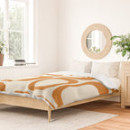 Mid Century Modern Shapes 1970s Orange #society6 #buyart  Duvet Cover Gallery Image 2