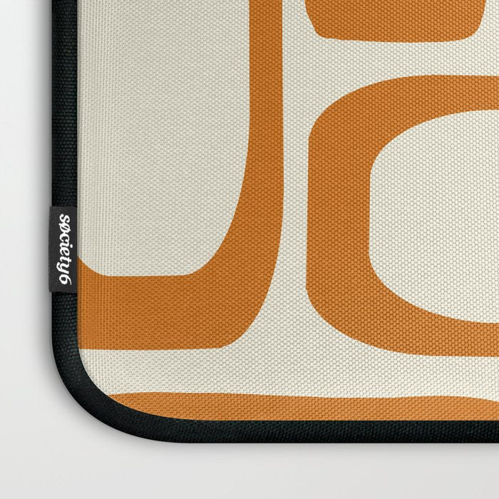 Mid Century Modern Shapes 1970s Orange #society6 #buyart  Laptop Sleeve Gallery Image 3
