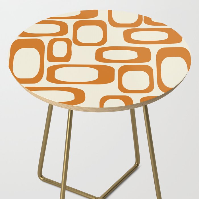 Mid Century Modern Shapes 1970s Orange #society6 #buyart  Side Table Gallery Image 2