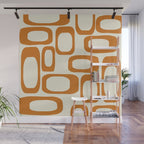Mid Century Modern Shapes 1970s Orange #society6 #buyart  Wall Mural Gallery Image 1