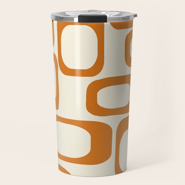 Mid Century Modern Shapes 1970s Orange #society6 #buyart  Travel Mug Gallery Image 1