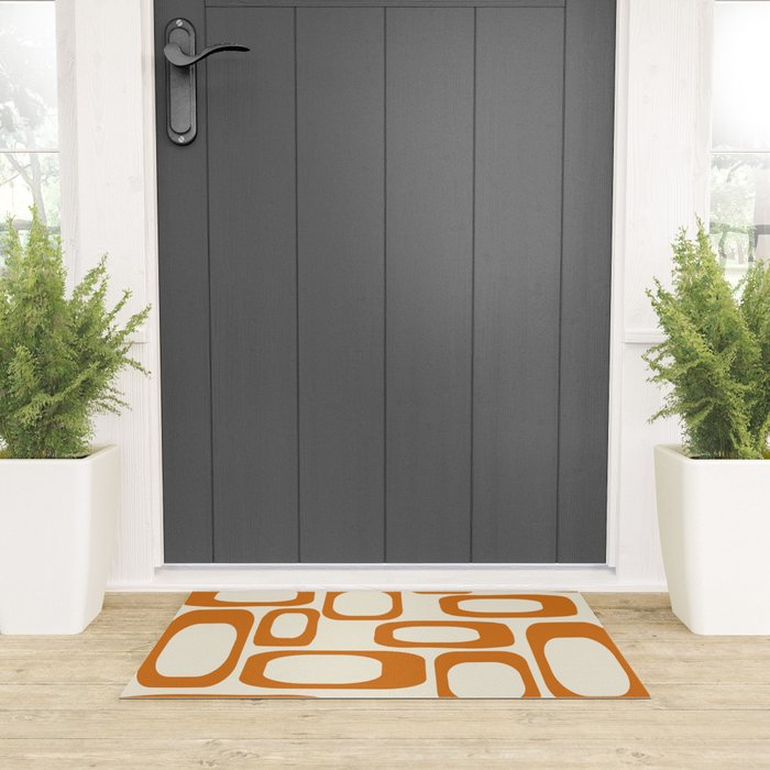Mid Century Modern Shapes 1970s Orange #society6 #buyart  Welcome Mat Gallery Image 3