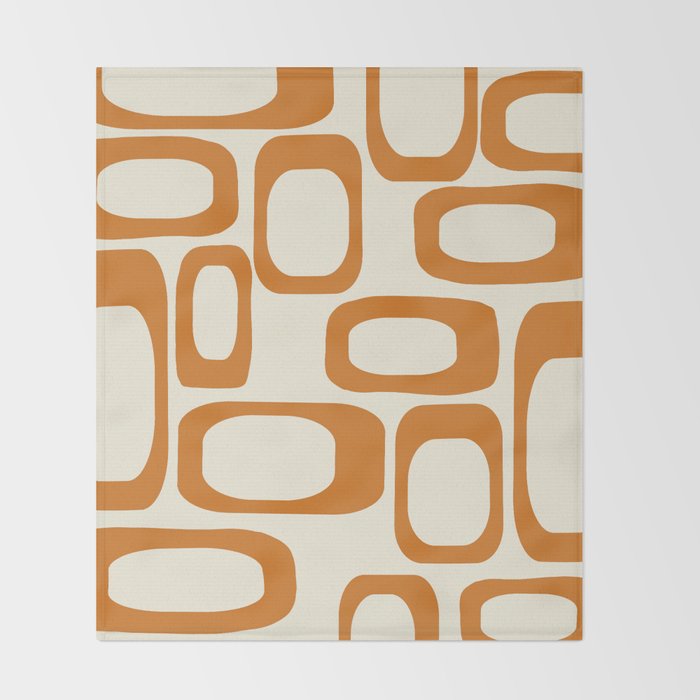 Mid Century Modern Shapes 1970s Orange #society6 #buyart  Throw Blanket Gallery Image 2