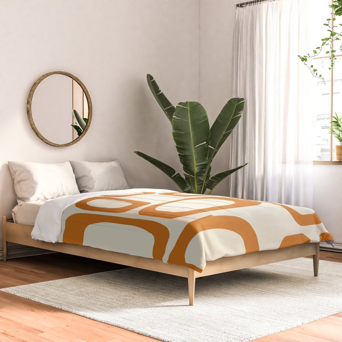 Mid Century Modern Shapes 1970s Orange #society6 #buyart  Comforter Gallery Image 2