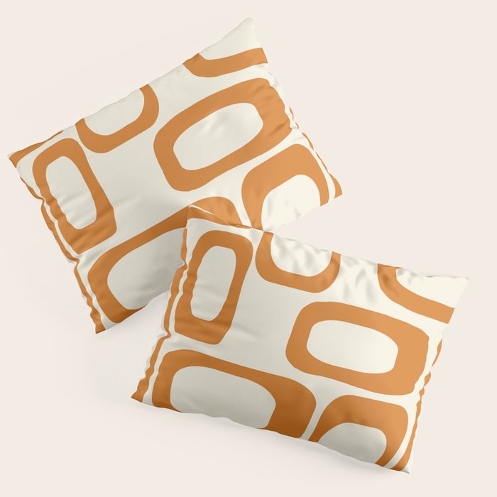 Mid Century Modern Shapes 1970s Orange #society6 #buyart  Pillow Sham Gallery Image 1
