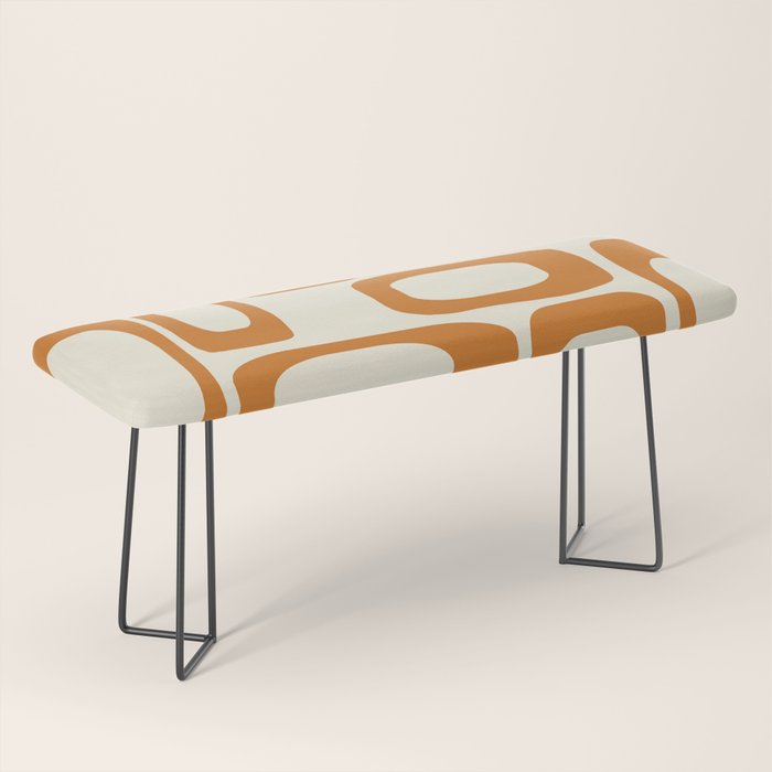 Mid Century Modern Shapes 1970s Orange #society6 #buyart  Bench Gallery Image 1