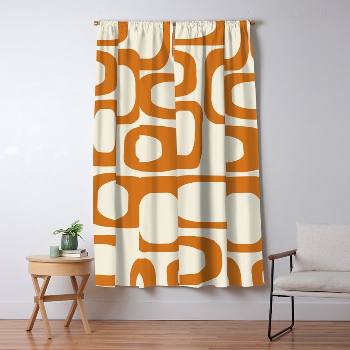 Mid Century Modern Shapes 1970s Orange #society6 #buyart  Window Curtain Gallery Image 5