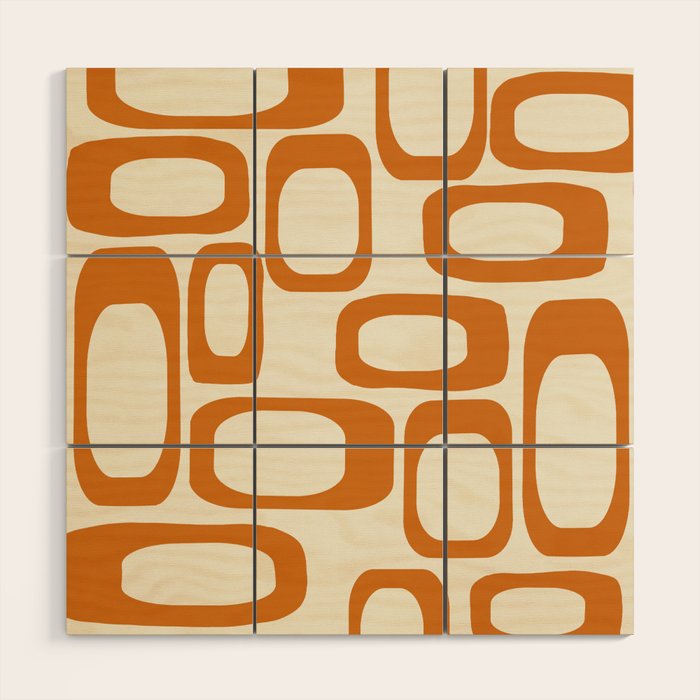 Mid Century Modern Shapes 1970s Orange #society6 #buyart  Wood Wall Art