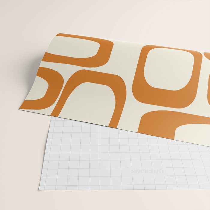 Mid Century Modern Shapes 1970s Orange #society6 #buyart  Wrapping Paper Gallery Image 2