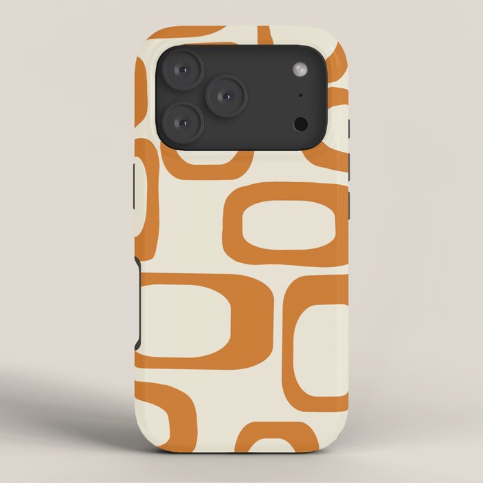 Mid Century Modern Shapes 1970s Orange #society6 #buyart  iPhone Case Gallery Image 3