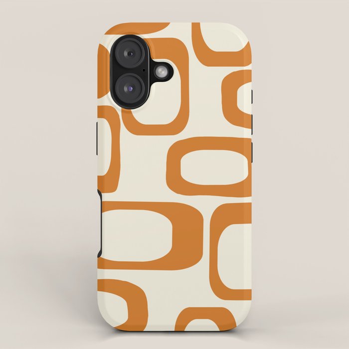 Mid Century Modern Shapes 1970s Orange #society6 #buyart  iPhone Case Gallery Image 1