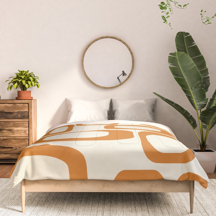 Mid Century Modern Shapes 1970s Orange #society6 #buyart  Comforter Gallery Image 3